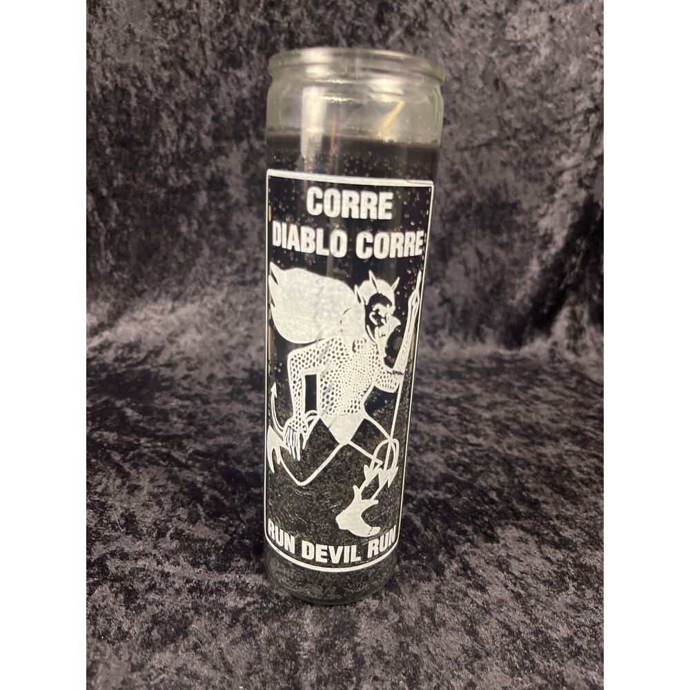 Black Run Devil Run 7-Day Spiritual Candle, Corre Diablo Corre